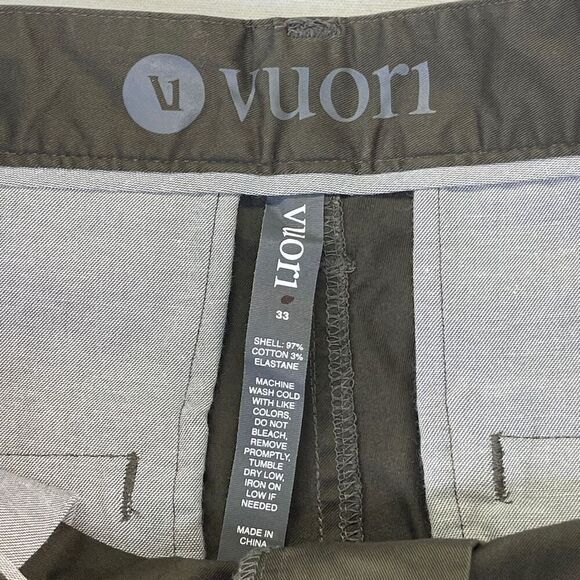 Vuori Green Stretch Classic Fit Collins Twill Cotton Straight Chino Pant Size 33 - Picture 3 of 9